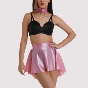 Genuine Latex High-Low Skater Skirt